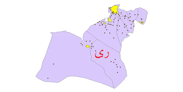 دانلود نقشه شیپ فایل (GIS) تقسیمات سیاسی شهرستان ری سال 1400