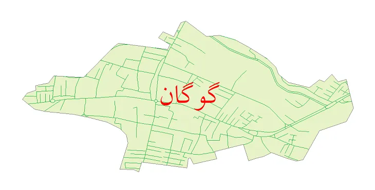 دانلود نقشه شیپ فایل شبکه معابر شهر گوگان