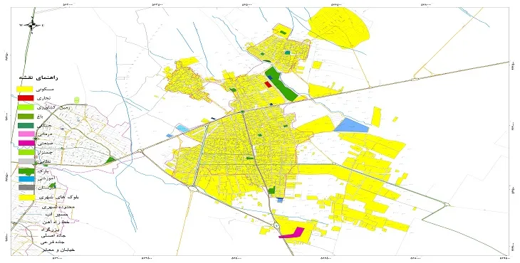 نقشه شیپ فایل (GIS) شهر دولت آباد اصفهان سال 1404 + عکس با کیفیت