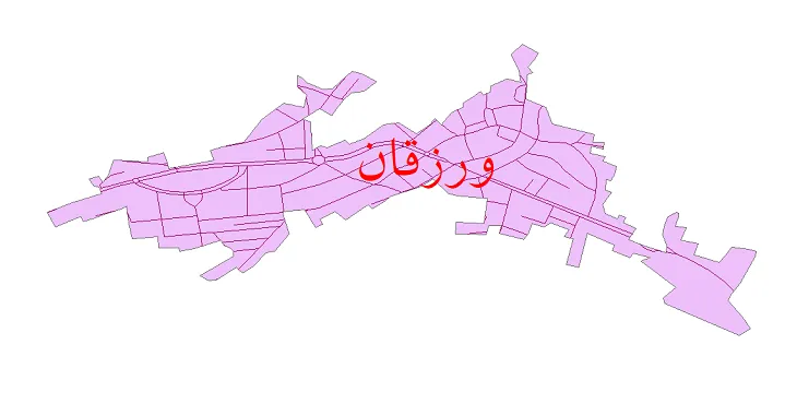 دانلود نقشه شیپ فایل شبکه معابر شهر ورزقان
