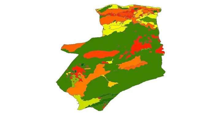 بروزترین نقشه شیپ فایل کاربری اراضی شهرستان جاجرم + PDF