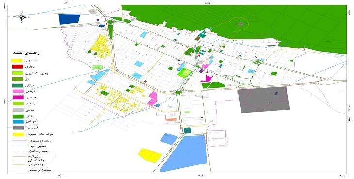 نقشه شیپ فایل (GIS) شهر خور اصفهان سال 1404 + عکس با کیفیت