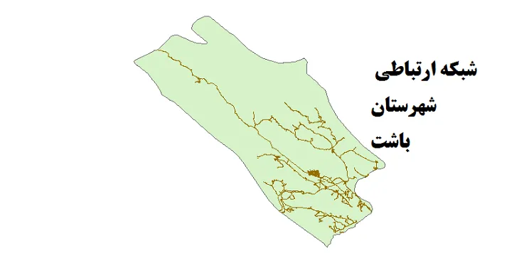 جدیدترین نقشه شیپ فایل راه های شهرستان باشت + PDF