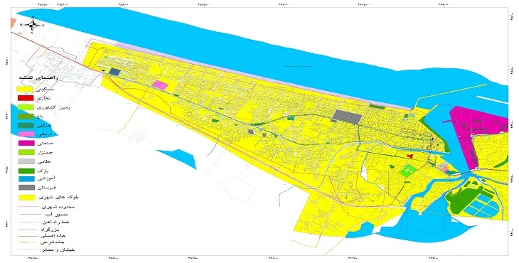 نقشه شیپ فایل (GIS) شهر بندر انزلی 1405 + عکس با کیفیت