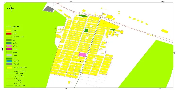 نقشه شیپ فایل (GIS) شهر اسفدن 1404 + عکس با کیفیت