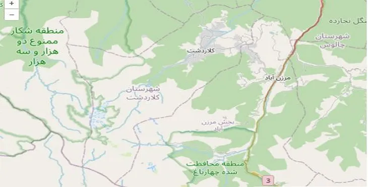 دانلود نقشه شهرستان کلاردشت + pdf با کیفیت بالا