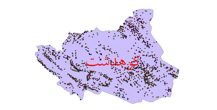 دانلود نقشه شیپ فایل جمعیت نقاط شهری و روستایی شهرستان کوهدشت از سال 1335 تا 1395