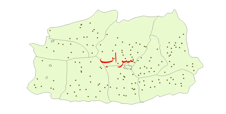 دانلود نقشه شیپ فایل (GIS) تقسیمات سیاسی شهرستان سراب سال 1400