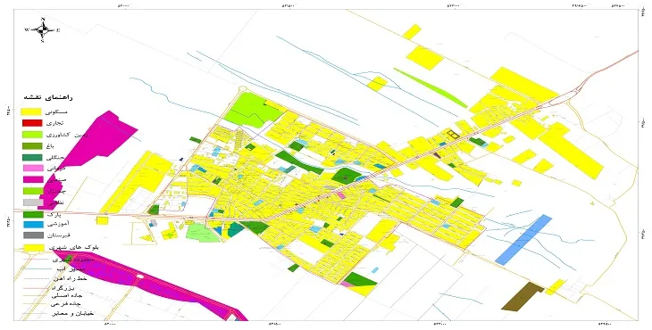 نقشه شیپ فایل (GIS) شهر حسن آباد 1404 + عکس با کیفیت