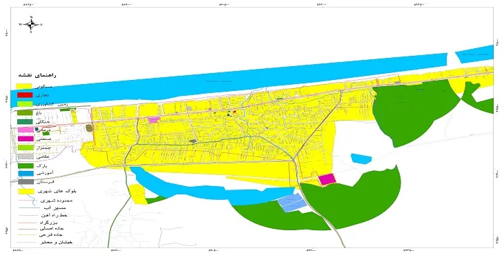 نقشه شیپ فایل (GIS) شهر نور 1405 + عکس با کیفیت