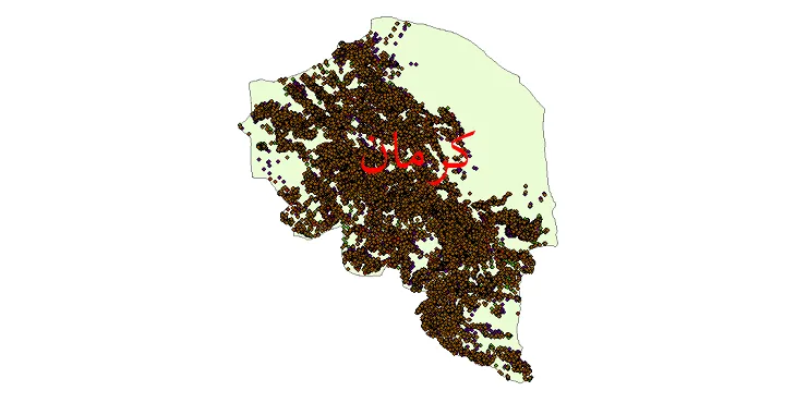 شیپ فایل جمعیت نقاط شهری و روستایی استان کرمان از سال 35 تا 95