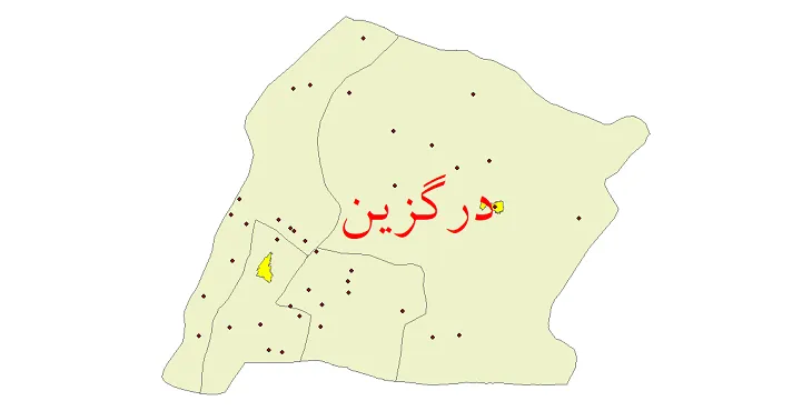 دانلود نقشه شیپ فایل (GIS) تقسیمات سیاسی شهرستان درگزین سال 1400