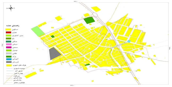 نقشه شیپ فایل (GIS) شهر آرین شهر 1404 + عکس با کیفیت