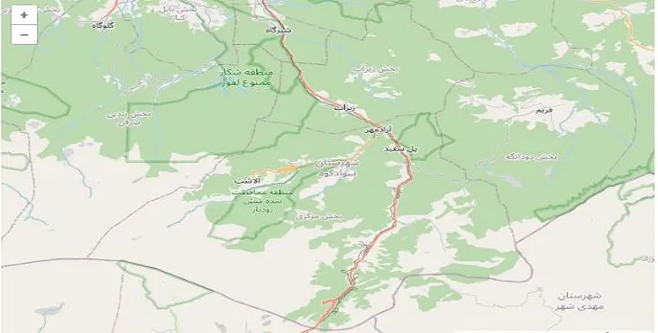 دانلود نقشه شهرستان سوادکوه + pdf با کیفیت بالا