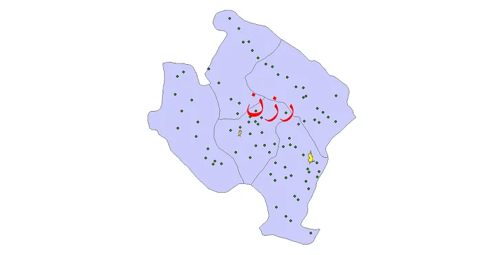 دانلود نقشه شیپ فایل (GIS) تقسیمات سیاسی شهرستان رزن سال 1400