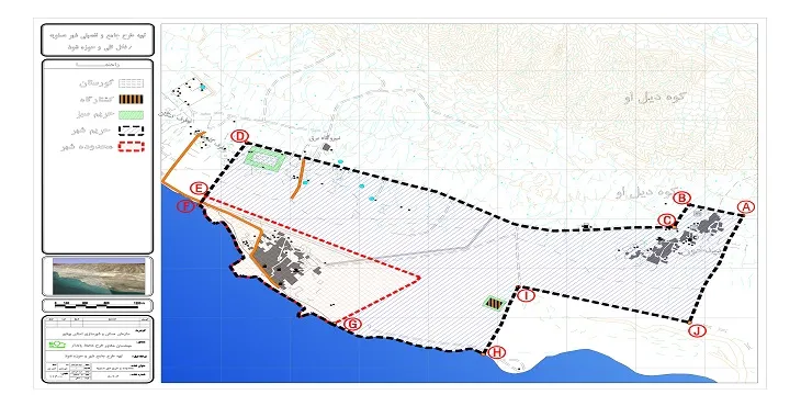 نقشه محدوده و حریم شهر عسلویه | کیفیت بالا