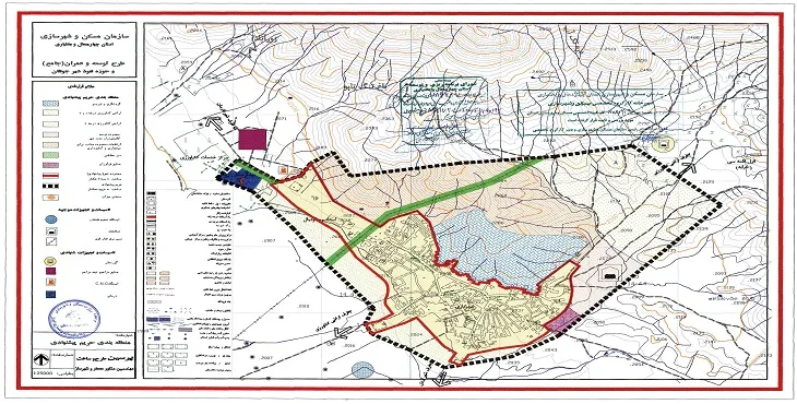 نقشه محدوده و حریم شهر جونقان | کیفیت بالا