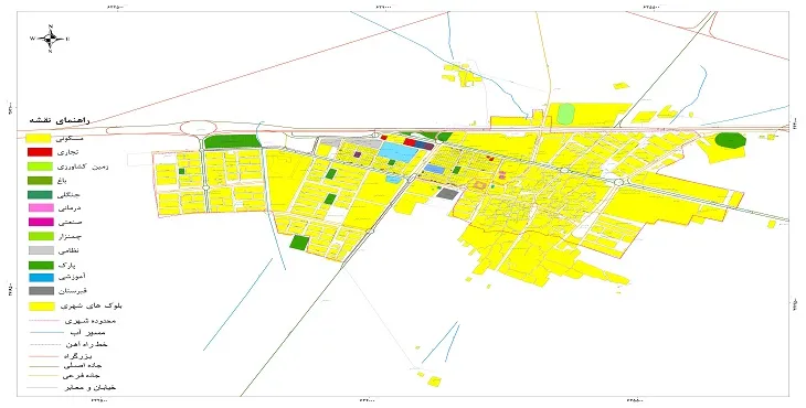 نقشه شیپ فایل (GIS) شهر کوهپایه 1404 + عکس با کیفیت