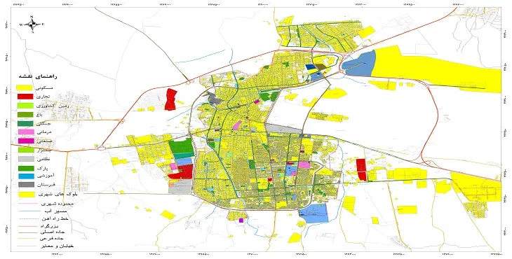 نقشه شیپ فایل (GIS) شهر بیرجند 1404 + عکس با کیفیت