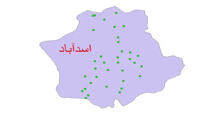 دانلود نقشه شیپ فایل کیفیت آب چاه های شهرستان اسدآباد
