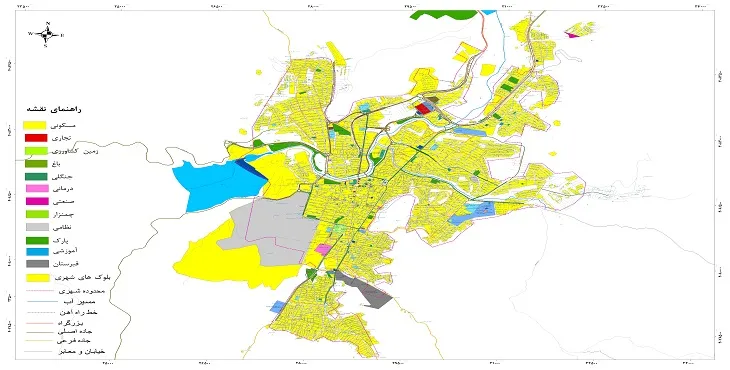 نقشه شیپ فایل (GIS) شهر مهاباد 1404 + عکس با کیفیت