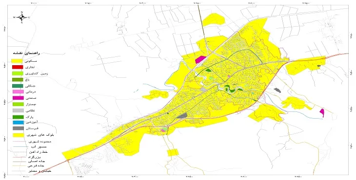 نقشه شیپ فایل (GIS) شهر نکا 1405 + عکس با کیفیت