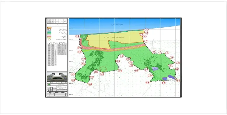 نقشه محدوده و حریم شهر رویان | کیفیت بالا