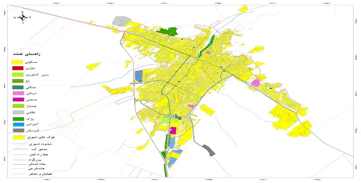 نقشه شیپ فایل (GIS) شهر اسفراین 1404 + عکس با کیفیت