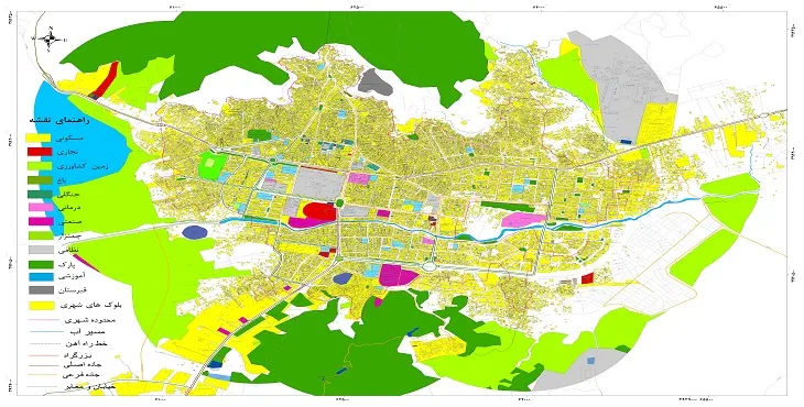 نقشه شیپ فایل (GIS) شهر مریوان 1404 + عکس با کیفیت