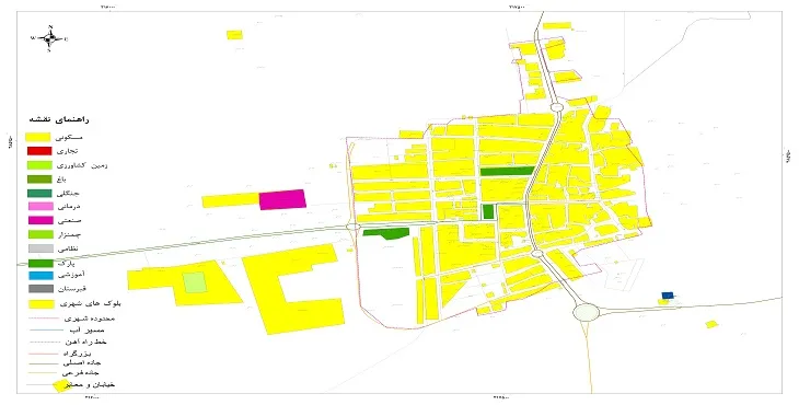 نقشه شیپ فایل (GIS) شهر قهاوند 1405 + عکس با کیفیت
