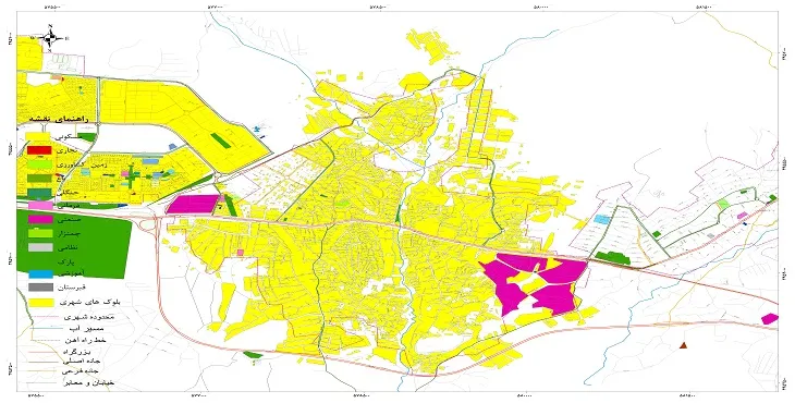 نقشه شیپ فایل (GIS) شهر بومهن 1404 + عکس با کیفیت