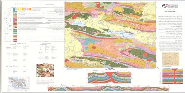 نقشه زمین‌ شناسی محدوده شهری زرین دشت + تصویر با کیفیت بالا