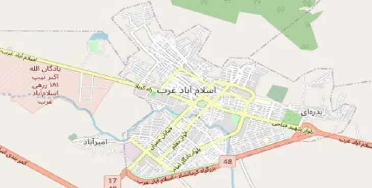 دانلود نقشه شهر اسلام آباد غرب + pdf با کیفیت بالا
