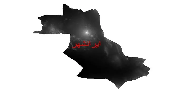 دانلود نقشه دم (DEM) شهرستان ایرانشهر | دقت 30 متر