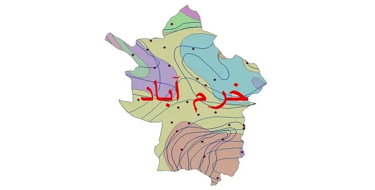 نقشه شیپ‌ فایل اقلیم‌شناسی شهرستان خرم آباد + 7 لایه اقلیمی