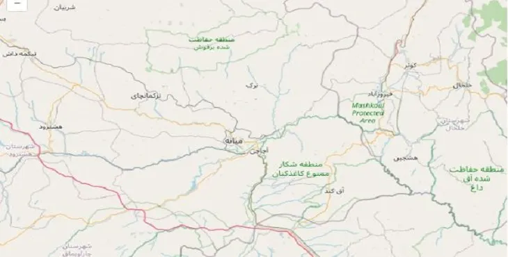 دانلود نقشه شهرستان میانه + pdf با کیفیت بالا