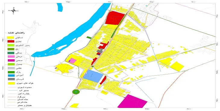 نقشه شیپ فایل (GIS) شهر کوت عبداله 1404 + عکس با کیفیت