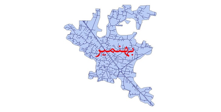 دانلود نقشه شیپ فایل شبکه معابر شهر بهنمیر سال 1400
