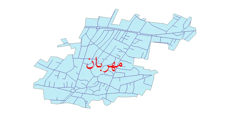 دانلود نقشه شیپ فایل شبکه معابر شهر مهربان