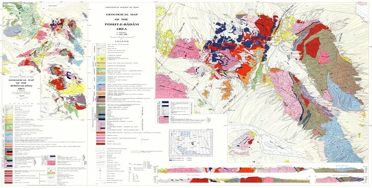 نقشه زمین‌ شناسی محدوده شهری پشت بادام + تصویر با کیفیت بالا