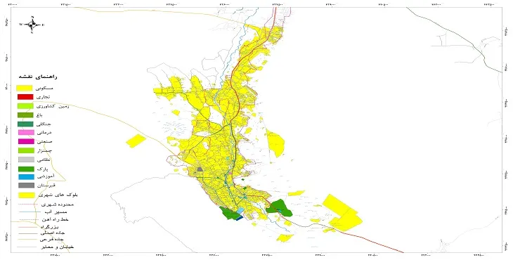 نقشه شیپ فایل (GIS) شهر خوانسار سال 1404 + عکس با کیفیت