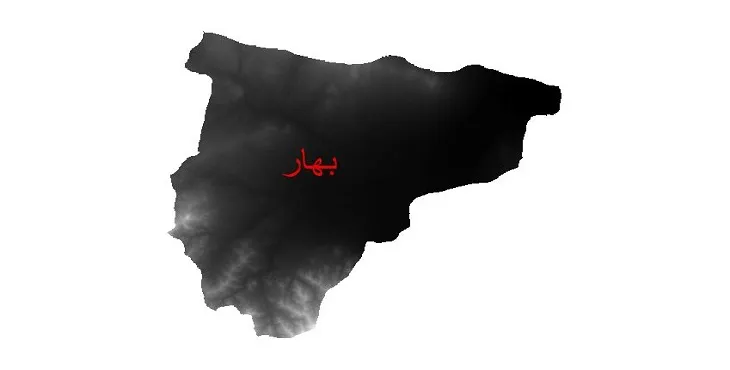 دانلود نقشه دم (DEM) شهرستان بهار | دقت 30 متر
