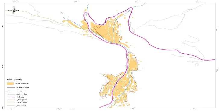 نقشه خیابان‌ها و معابر شهر آبعلی + عکس کیفیت بالا