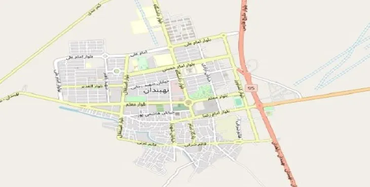 دانلود نقشه شهر نهبندان + pdf با کیفیت بالا