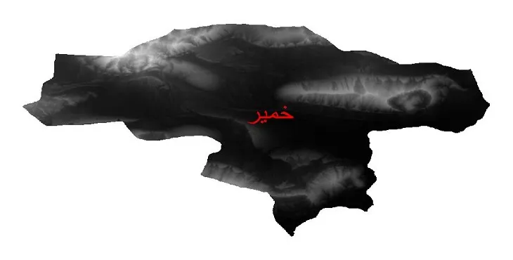 دانلود نقشه دم (DEM) شهرستان خمیر | دقت 30 متر