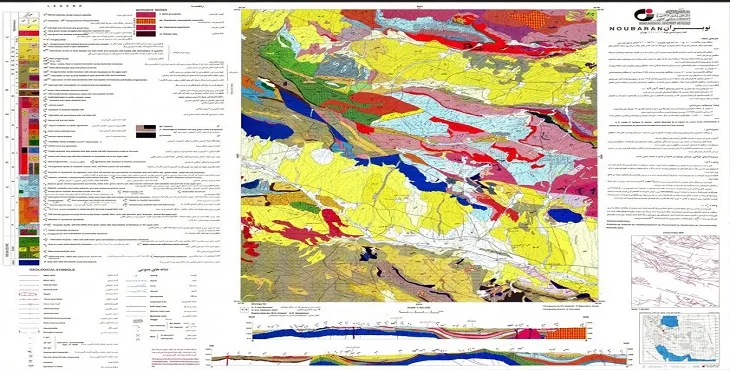 نقشه زمین‌ شناسی محدوده شهری نوبران + تصویر با کیفیت بالا