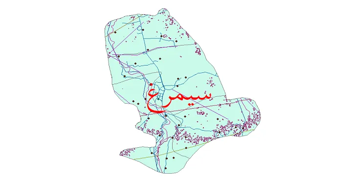 دانلود نقشه های شیپ فایل شهرستان سیمرغ + کاملترین لایه GIS