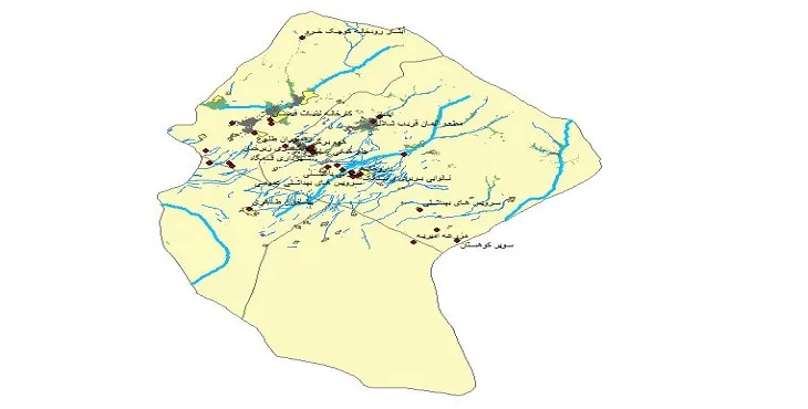 دانلود نقشه های شیپ فایل شهرستان زبرخان + کاملترین لایه GIS