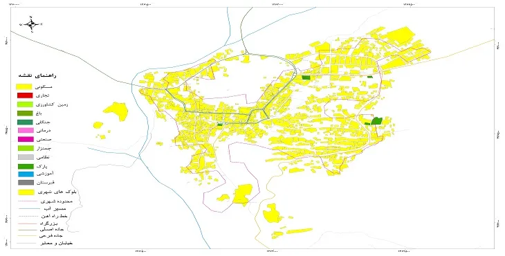 نقشه شیپ فایل (GIS) شهر فنوج 1404 + عکس با کیفیت
