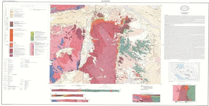 نقشه زمین‌ شناسی محدوده شهری کهنوج + تصویر با کیفیت بالا